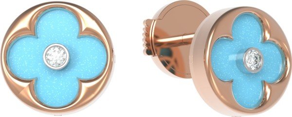 Серьги из золота c бриллиантами и бирюзой