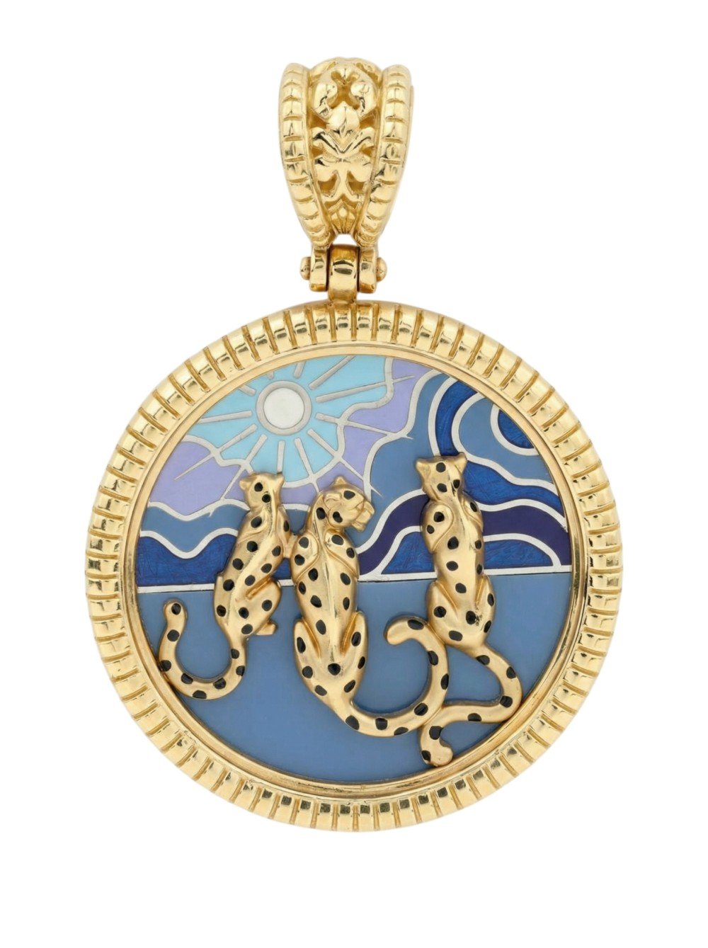 Подвеска из лимонного золота c эмалью