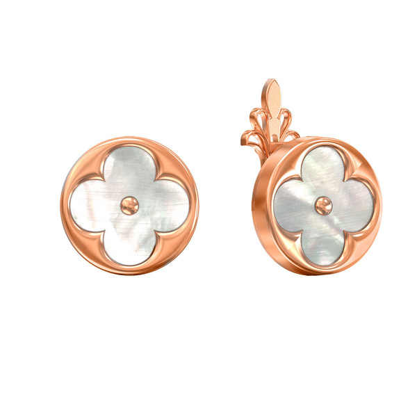 Серьги из золота c перламутром