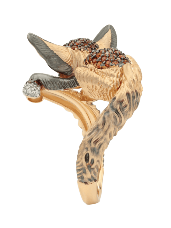 Кольцо из золота c эмалью и фианитом