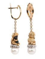 Серьги из золота 585 пробы c жемчугом