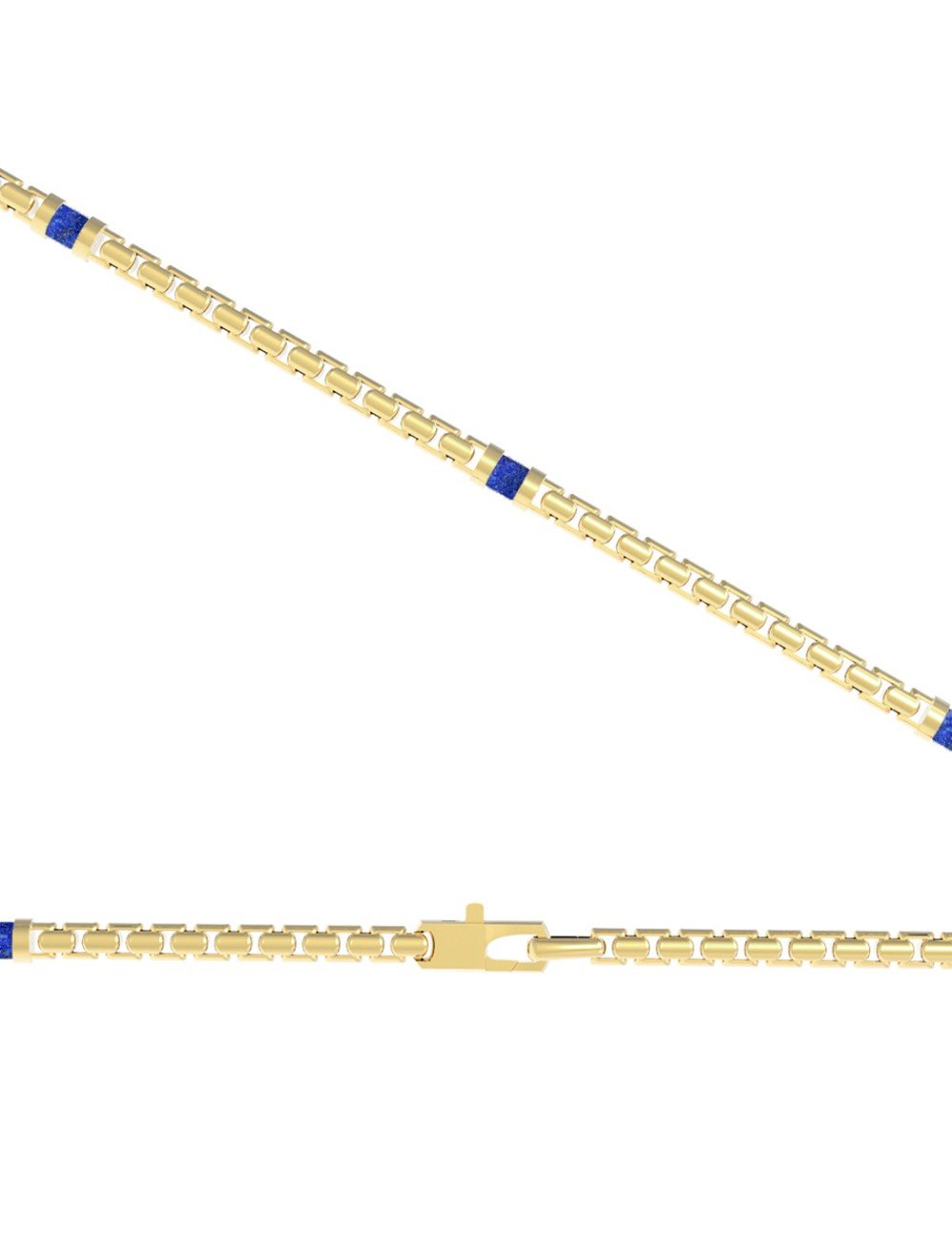 Цепь из лимонного золота 585 пробы c лазуритом