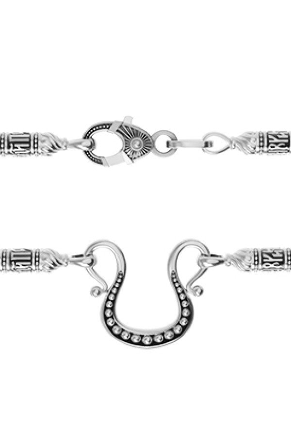 Шнурок шёлковый из белого золота c шёлковым шнурком