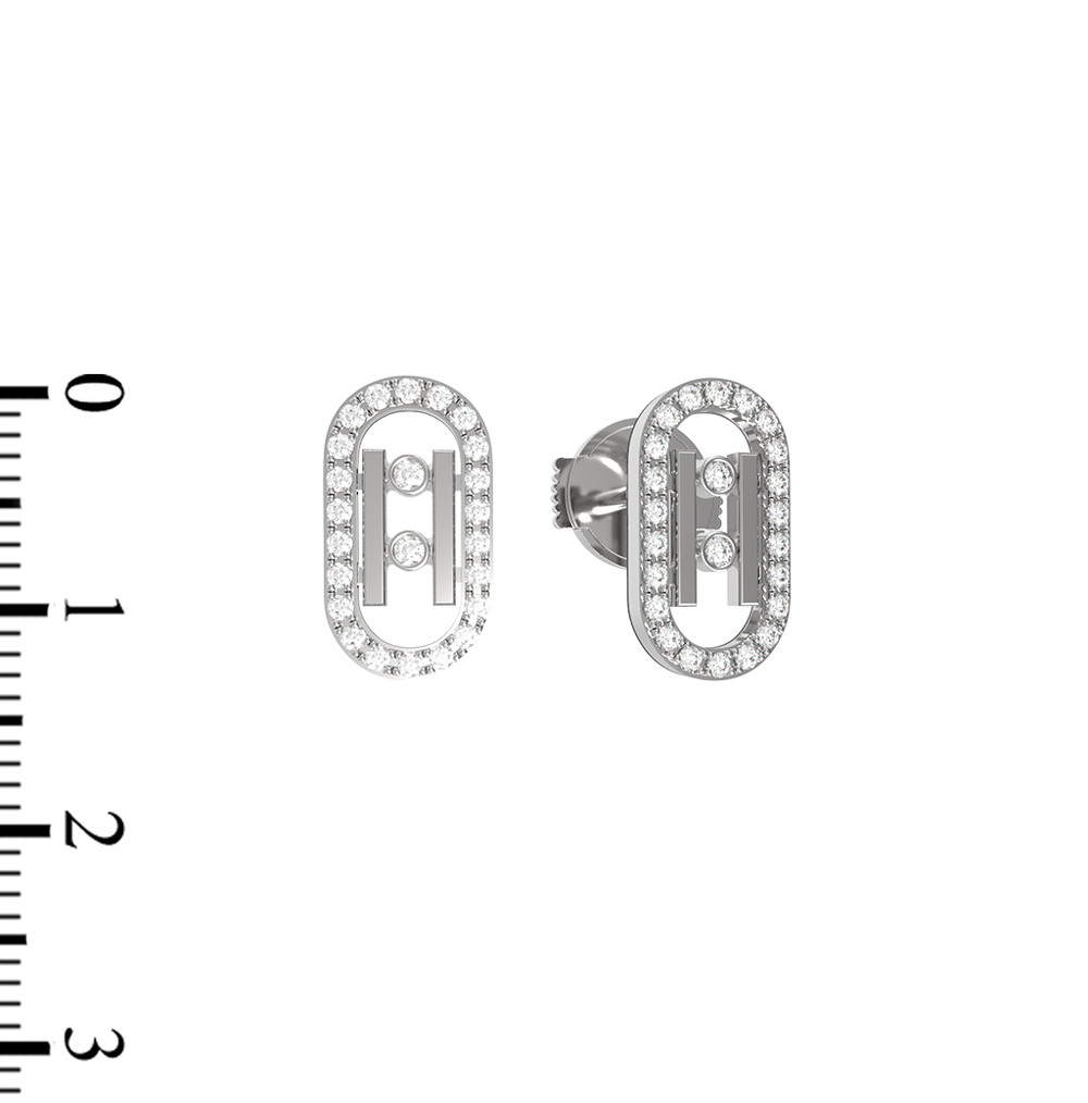 Серьги из белого золота c бриллиантами