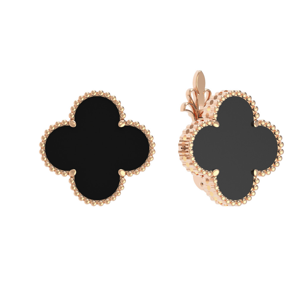 Серьги из золота c ониксом