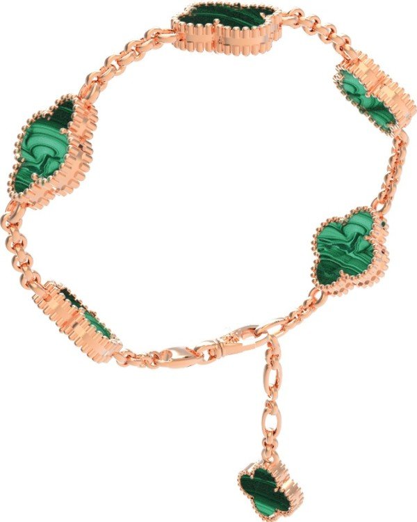 Браслет из золота c малахитом