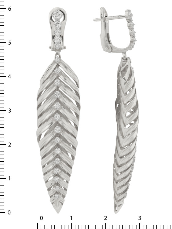 Серьги из белого золота c бриллиантами