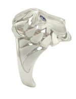 Кольцо из белого золота c сапфиром и рубином