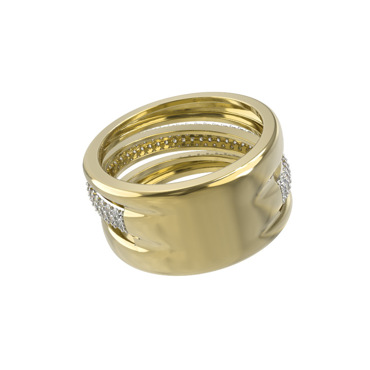 Кольцо из лимонного золота c бриллиантами