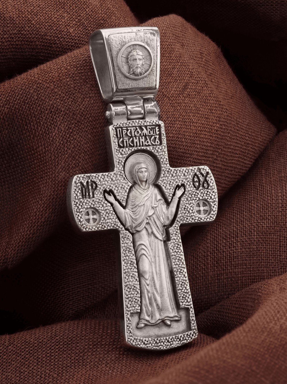 Крест из белого золота