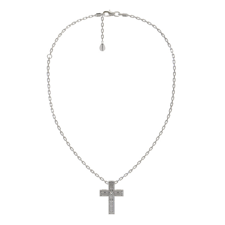 Крест из белого золота c бриллиантами