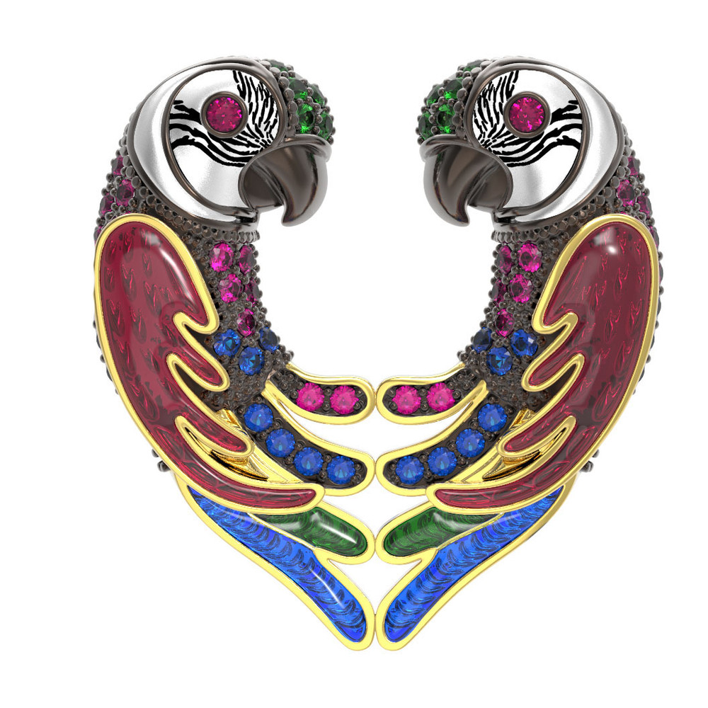 Подвеска из лимонного золота c эмалью и фианитом