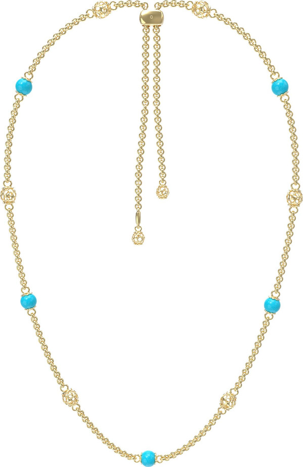 Колье из лимонного золота c бирюзой