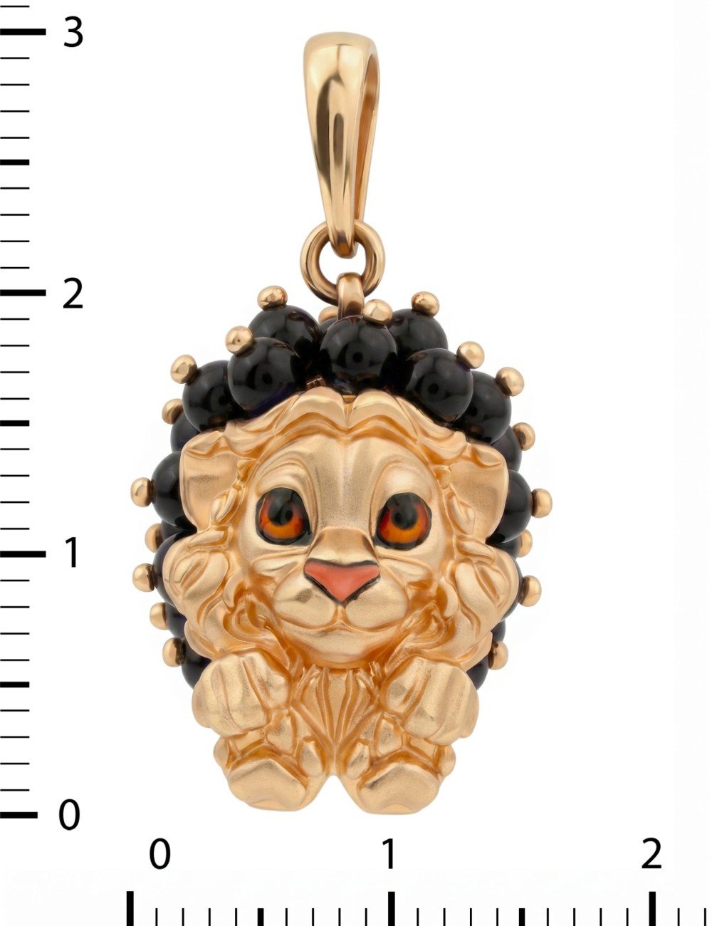 Подвеска из золота 585 пробы c эмалью и ониксом