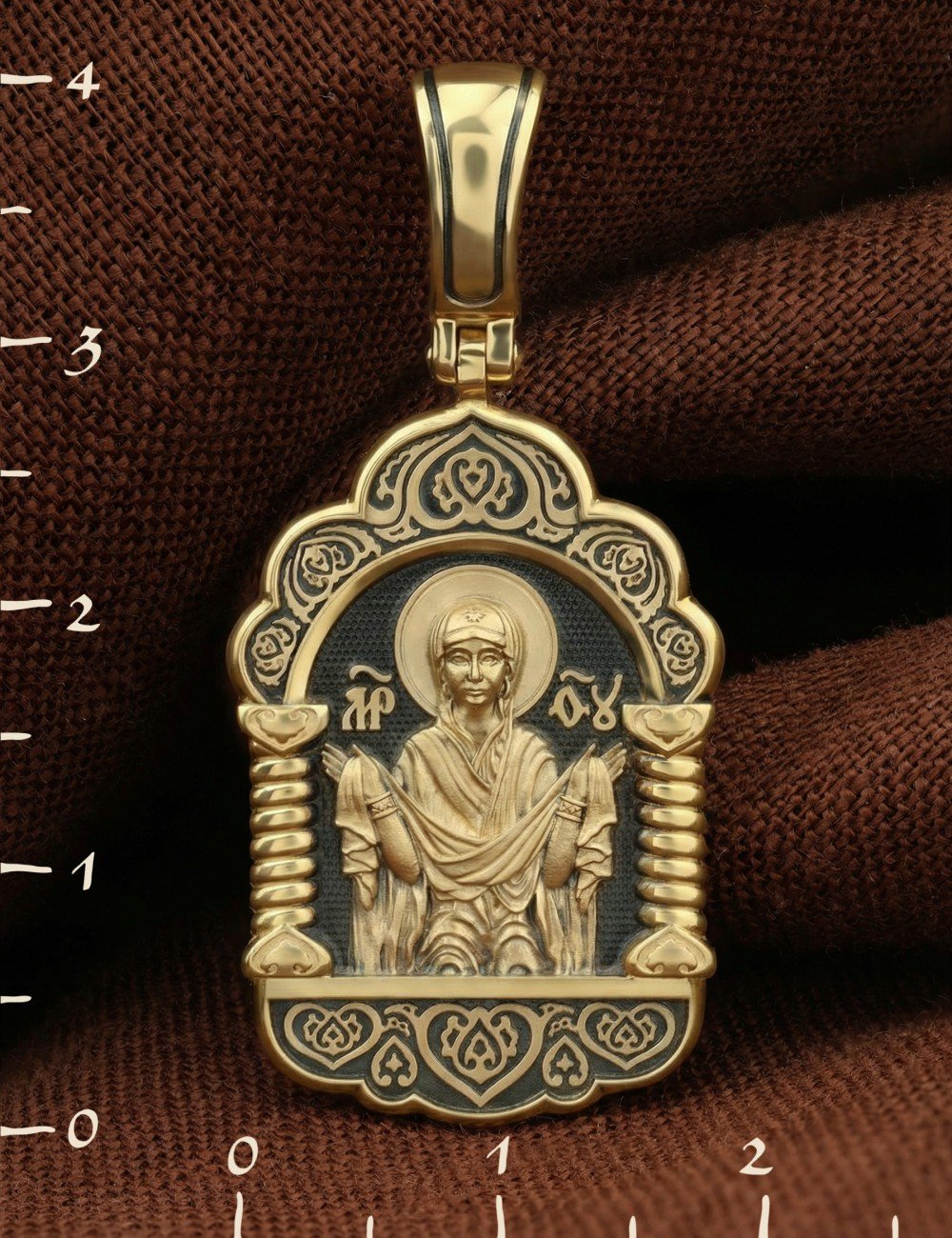 Образок из лимонного золота 585 пробы