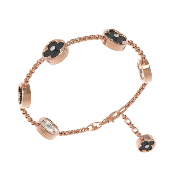 Браслет из золота c бриллиантами, ониксом и перламутром