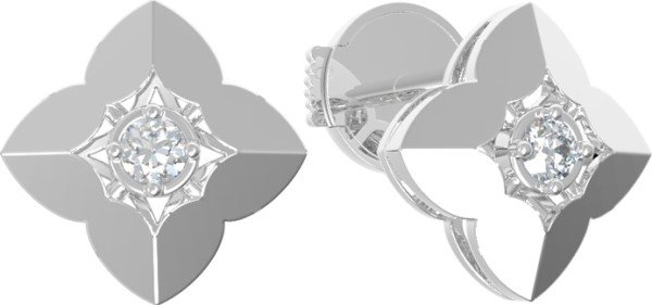 Серьги из белого золота c бриллиантами