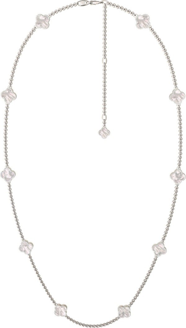 Колье из белого золота c перламутром