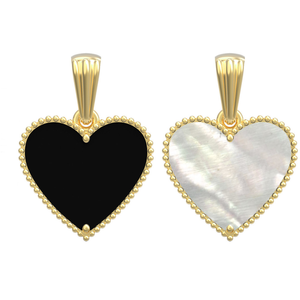 Подвеска из лимонного золота c ониксом и перламутром