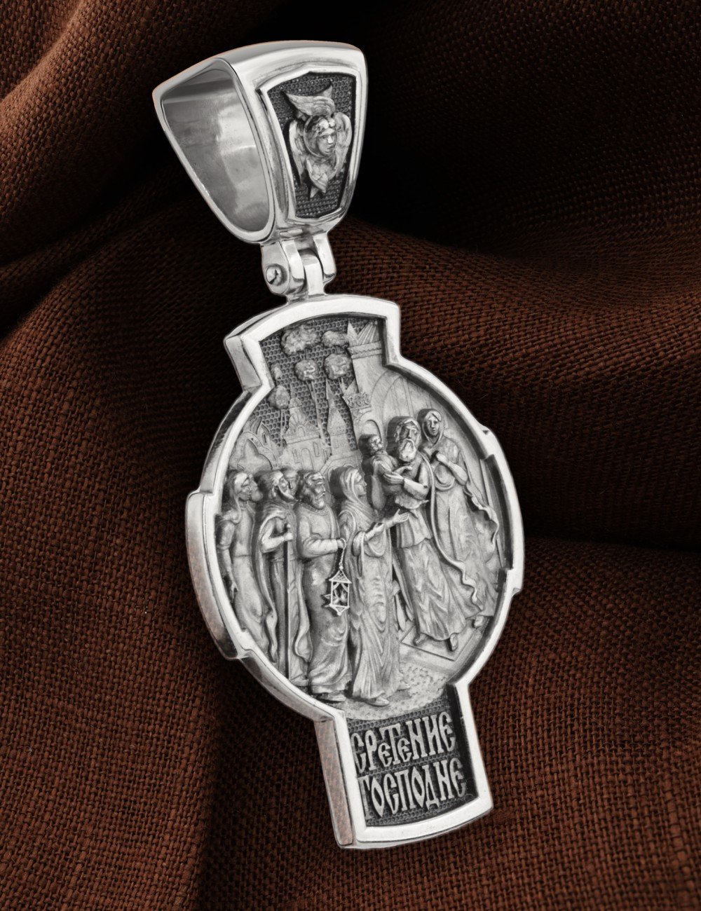 Крест из белого золота 585 пробы