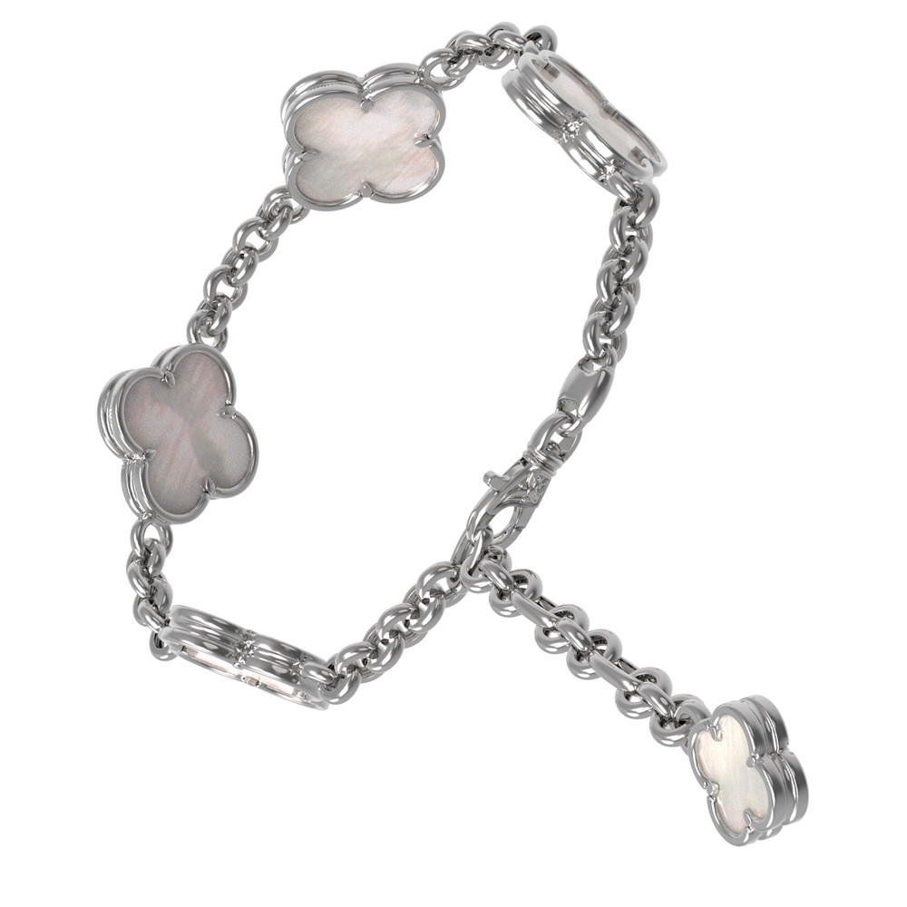 Браслет из белого золота c перламутром