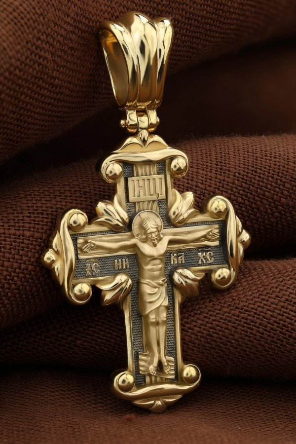Крест из лимонного золота