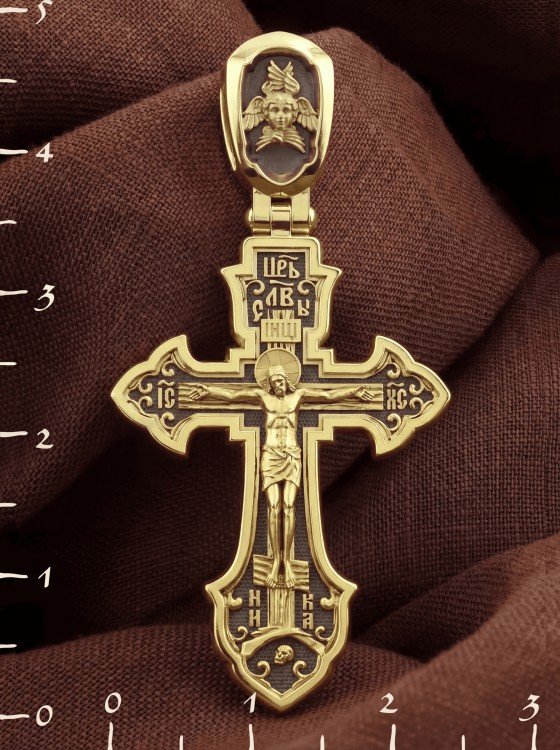 Крест из лимонного золота