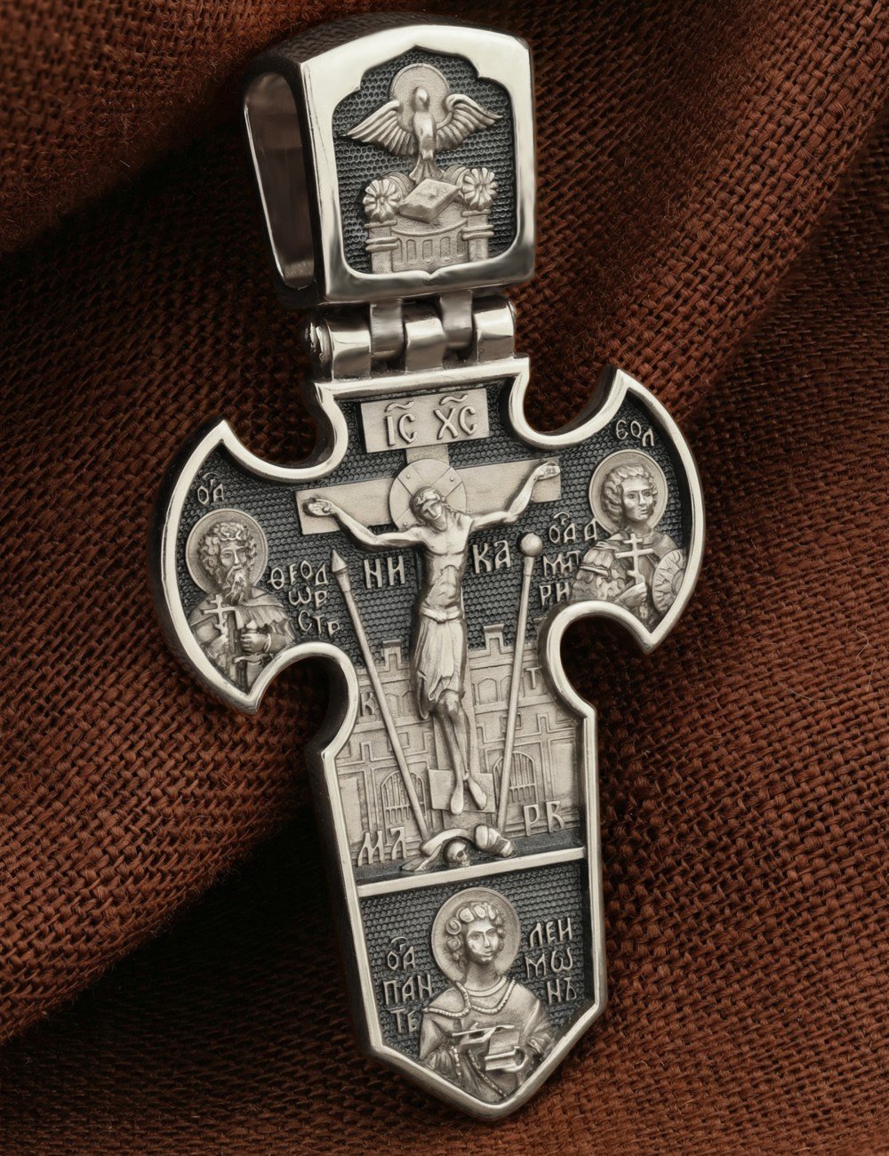 Крест из белого золота 585 пробы