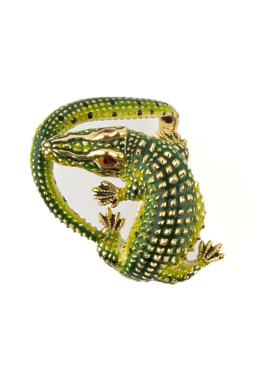 Кольцо из лимонного золота c эмалью