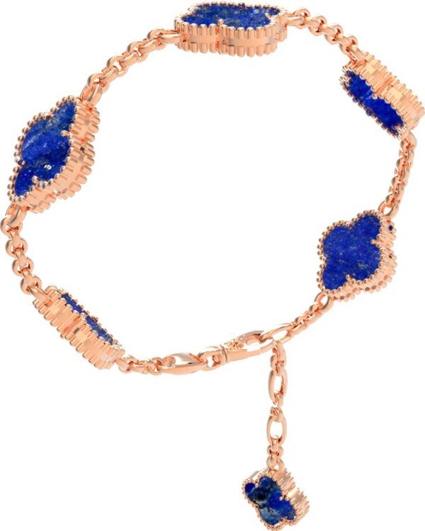 Браслет из лимонного золота 585 пробы c лазуритом