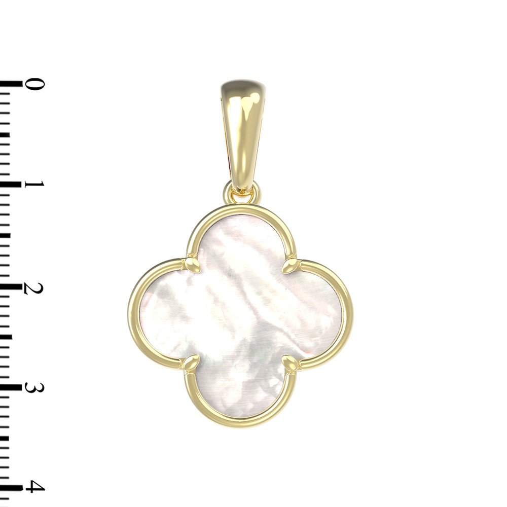 Подвеска из лимонного золота c перламутром