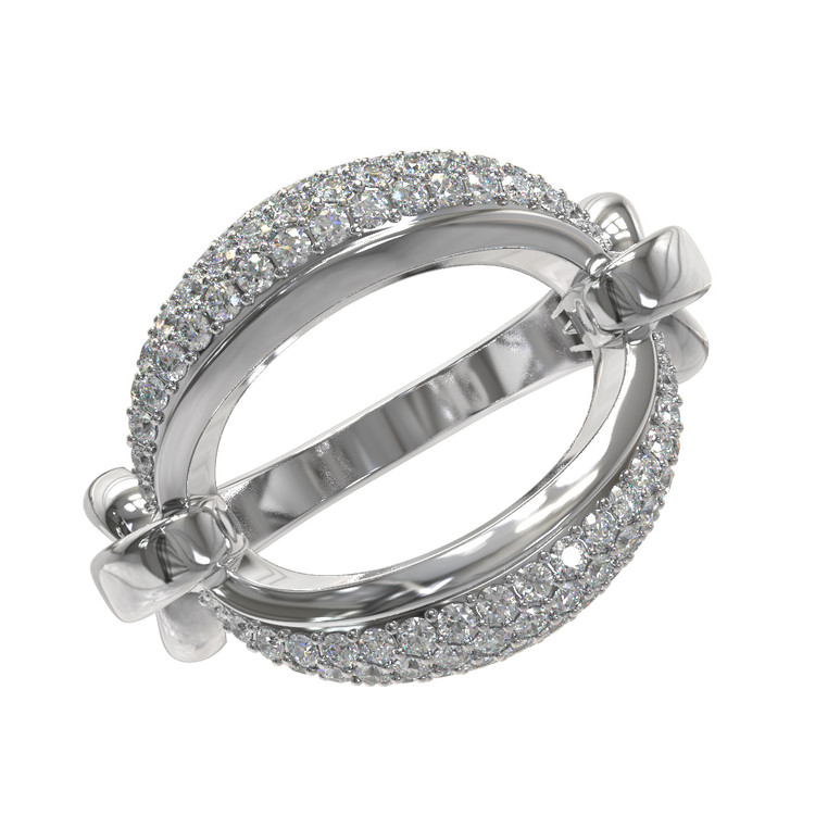 Кольцо из белого золота c бриллиантами