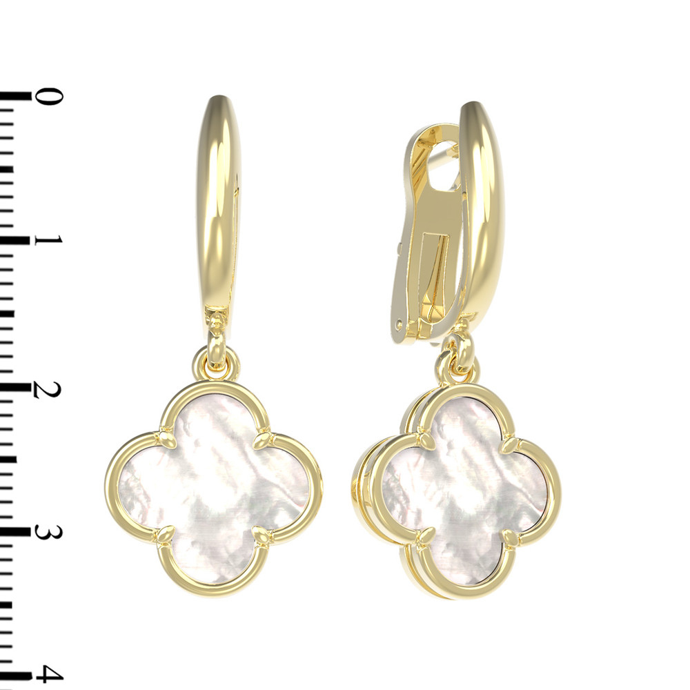 Серьги из лимонного золота c перламутром