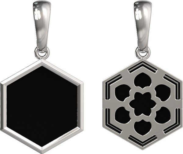 Подвеска из белого золота c ониксом