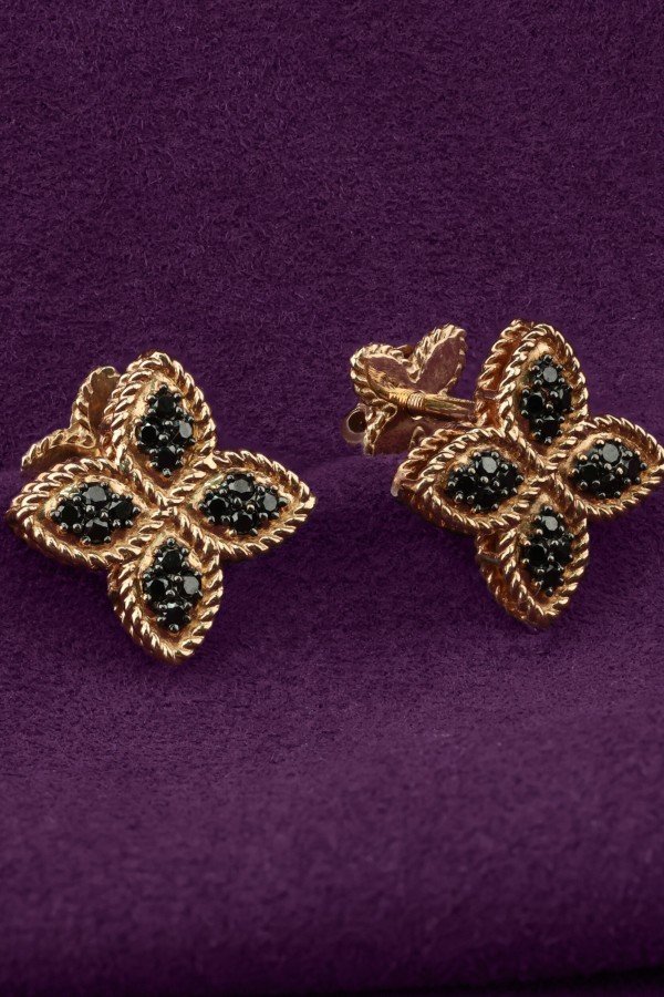 Серьги из золота 585 пробы c бриллиантами