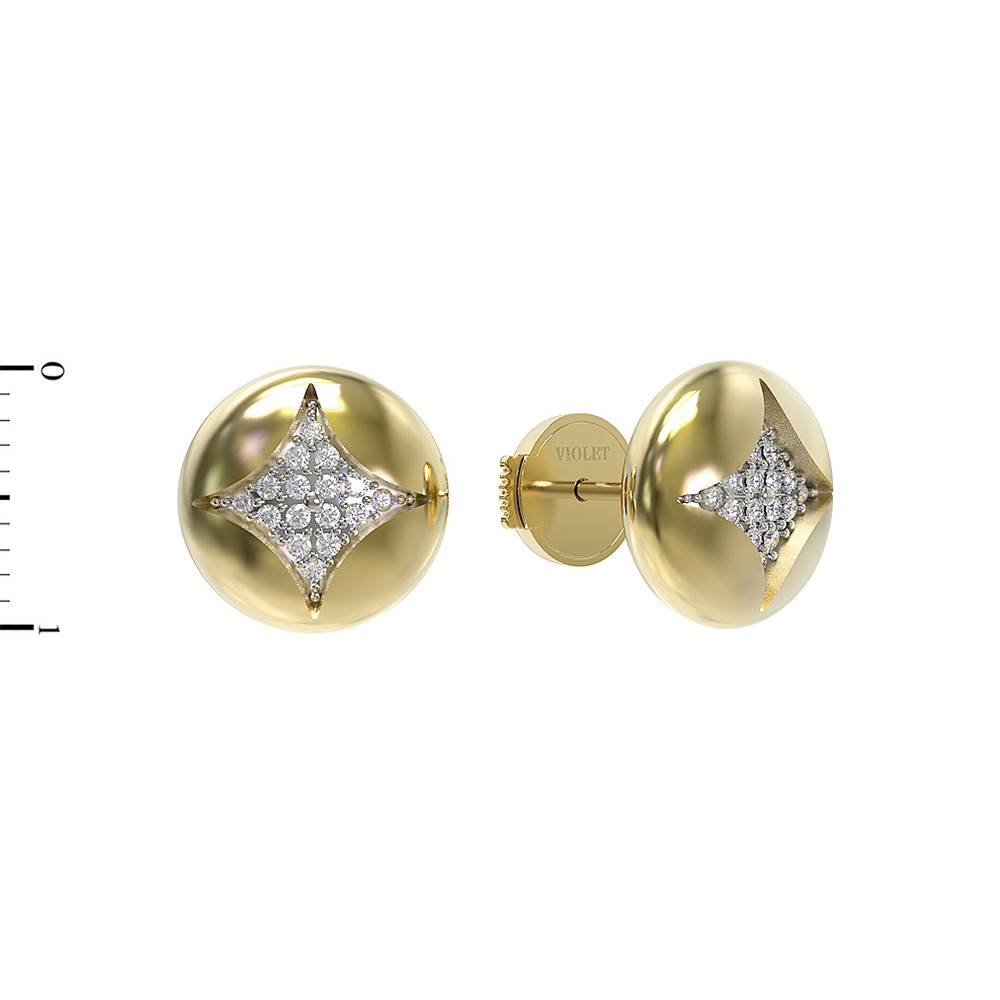 Серьги из лимонного золота c бриллиантами