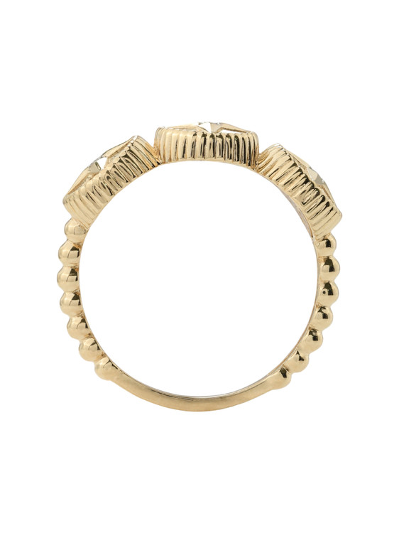 Кольцо из золота c бриллиантами, малахитом и перламутром