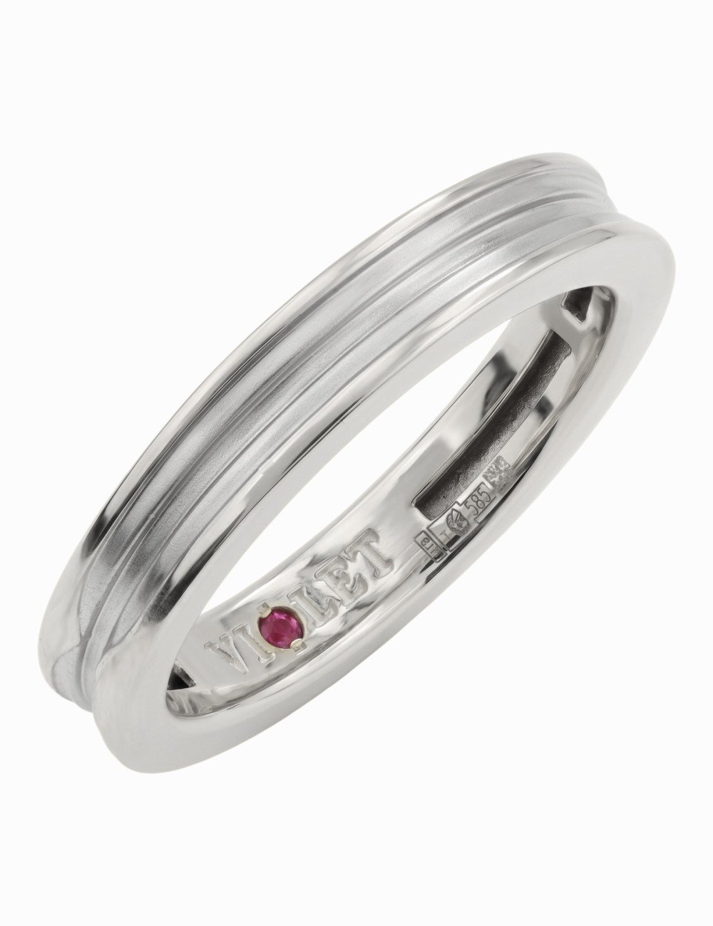 Кольцо из белого золота c рубином