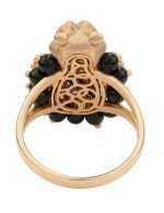 Кольцо из золота 585 пробы c эмалью и ониксом