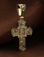 Крест из лимонного золота 585 пробы