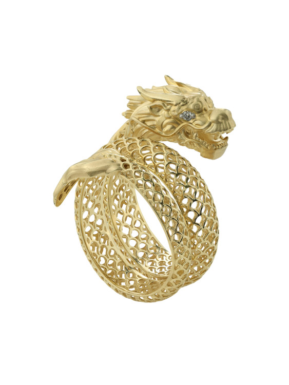 Кольцо из лимонного золота c бриллиантами