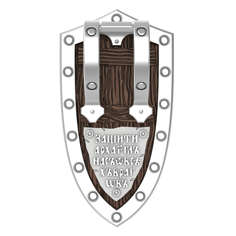 Образок из белого золота c эбеновым деревом