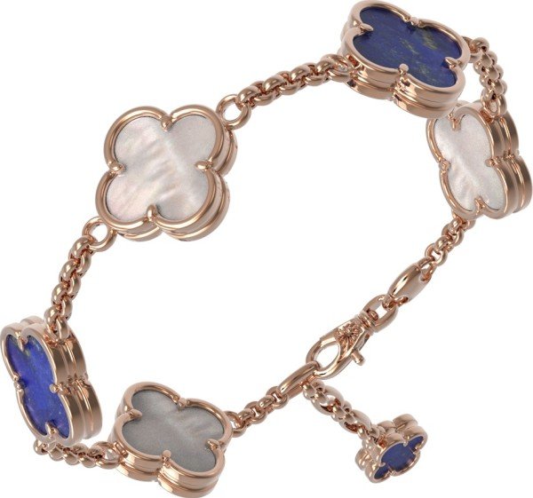 Браслет из золота c лазуритом и перламутром