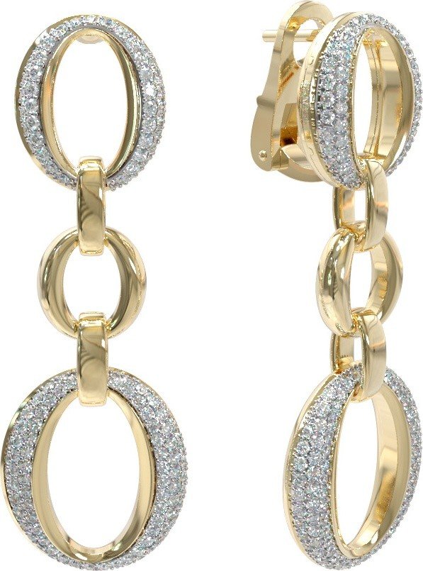 Серьги из лимонного золота c бриллиантами