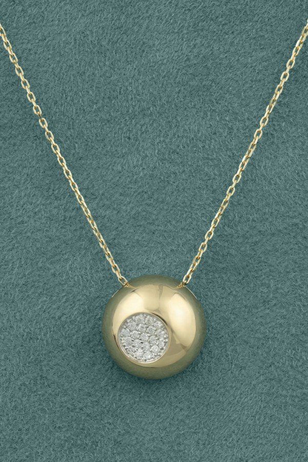 Колье из лимонного золота c бриллиантами