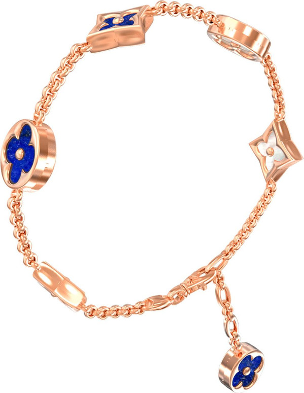 Браслет из золота c лазуритом и перламутром