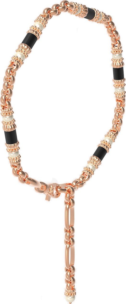 Браслет из золота c жемчугом и ониксом