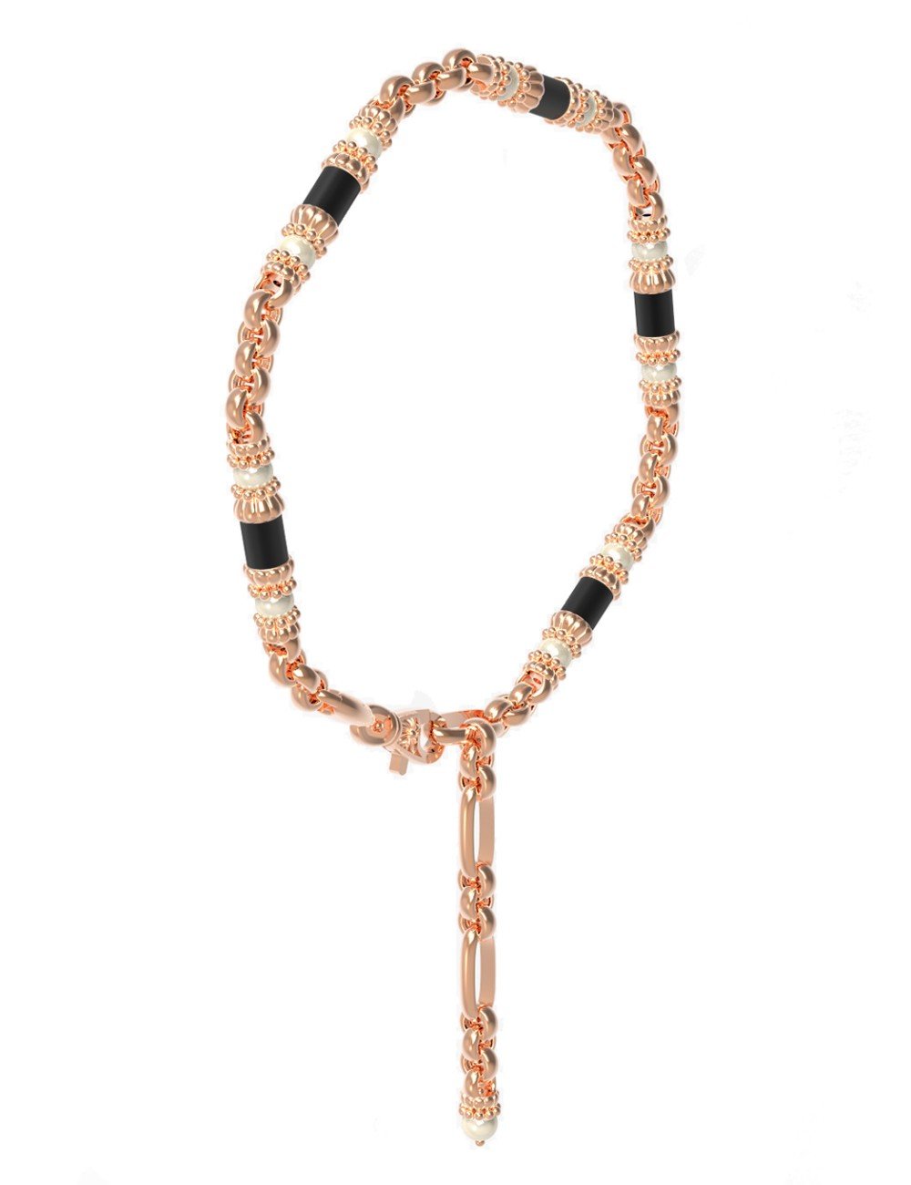 Браслет из золота 585 пробы c жемчугом и ониксом