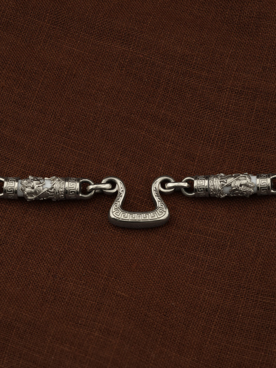 Цепь из белого золота c эмалью и бивнем мамонта