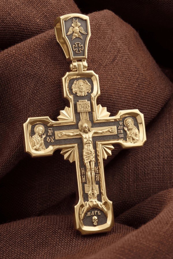 Крест из лимонного золота 585 пробы